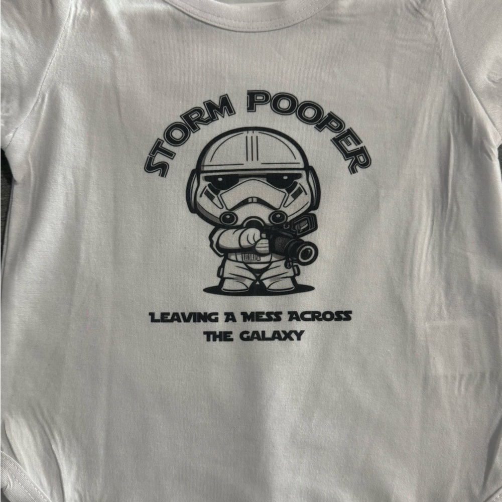 Cricut White Bodysuit with Black Graphic